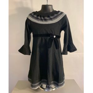 Black Dress with Sweet Velvet Bow